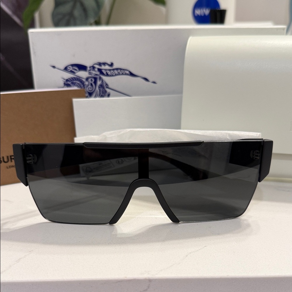 Burberry Black Shield Visor Sunglasses